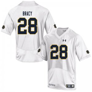 Notre Dame Fighting Irish Men's TaRiq Bracy #28 White Under Armour Authentic Stitched College NCAA Football Jersey EPU3399VA